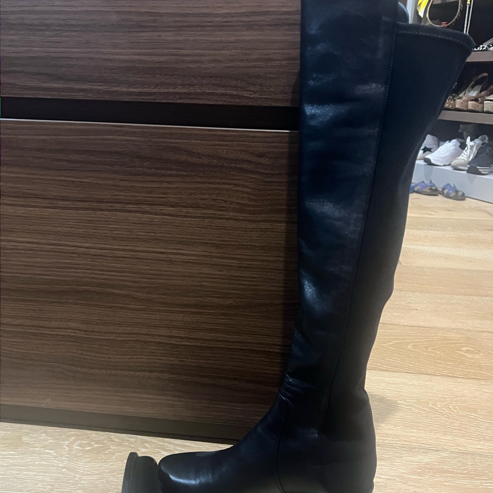 Black Leather Over-the-Knee Boots